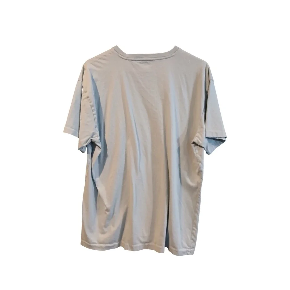 Polo Ralph Lauren Mens V-Neck T-Shirt Light Blue Orange Pony Logo Size M